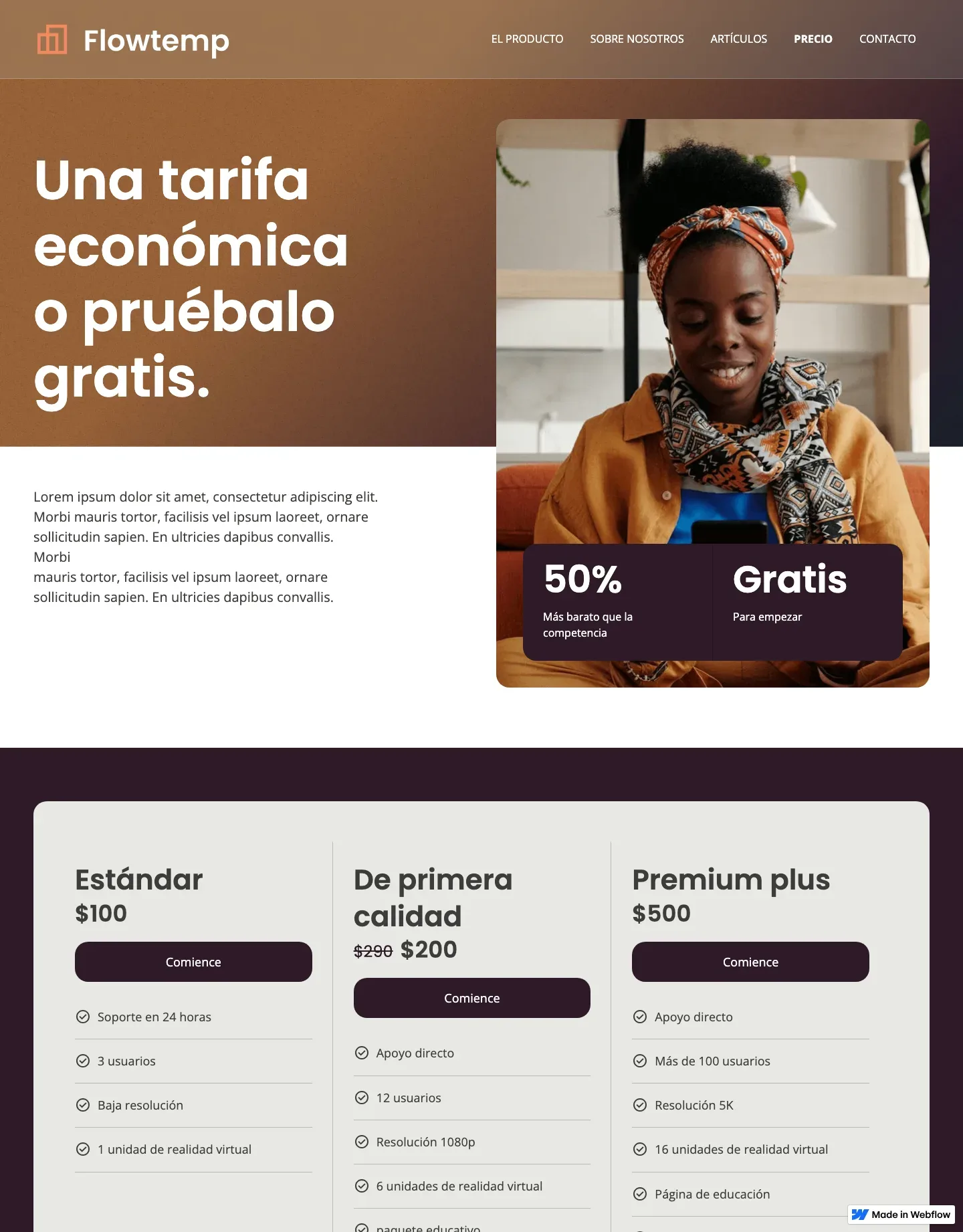 Diseño de página web para landing pages