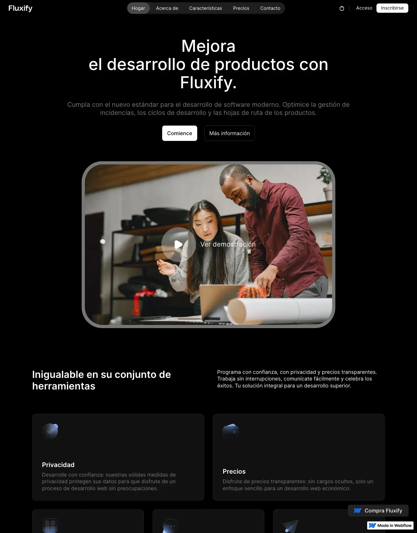Diseño de página web para landing pages
