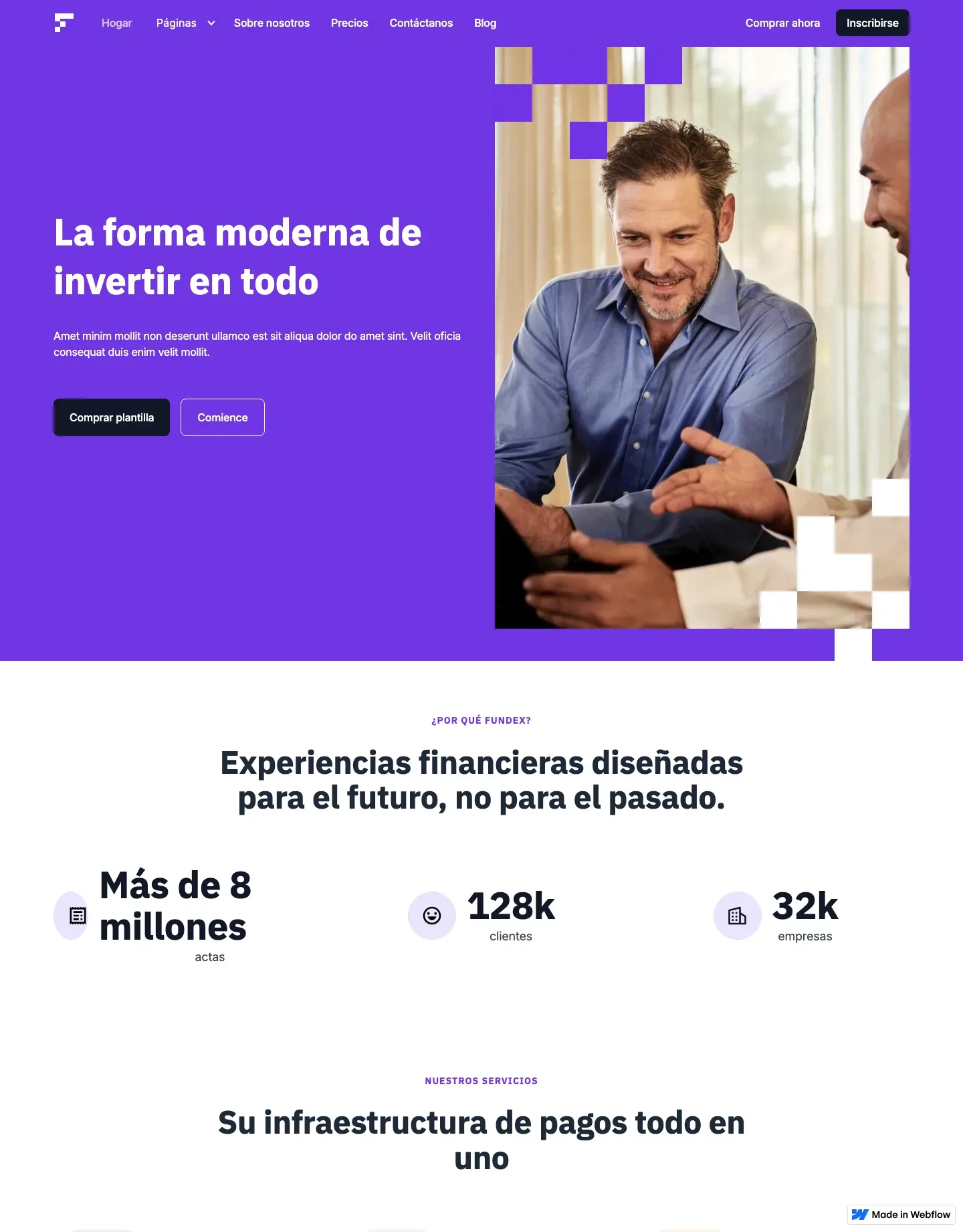 Diseño de página web para finanzas y seguros