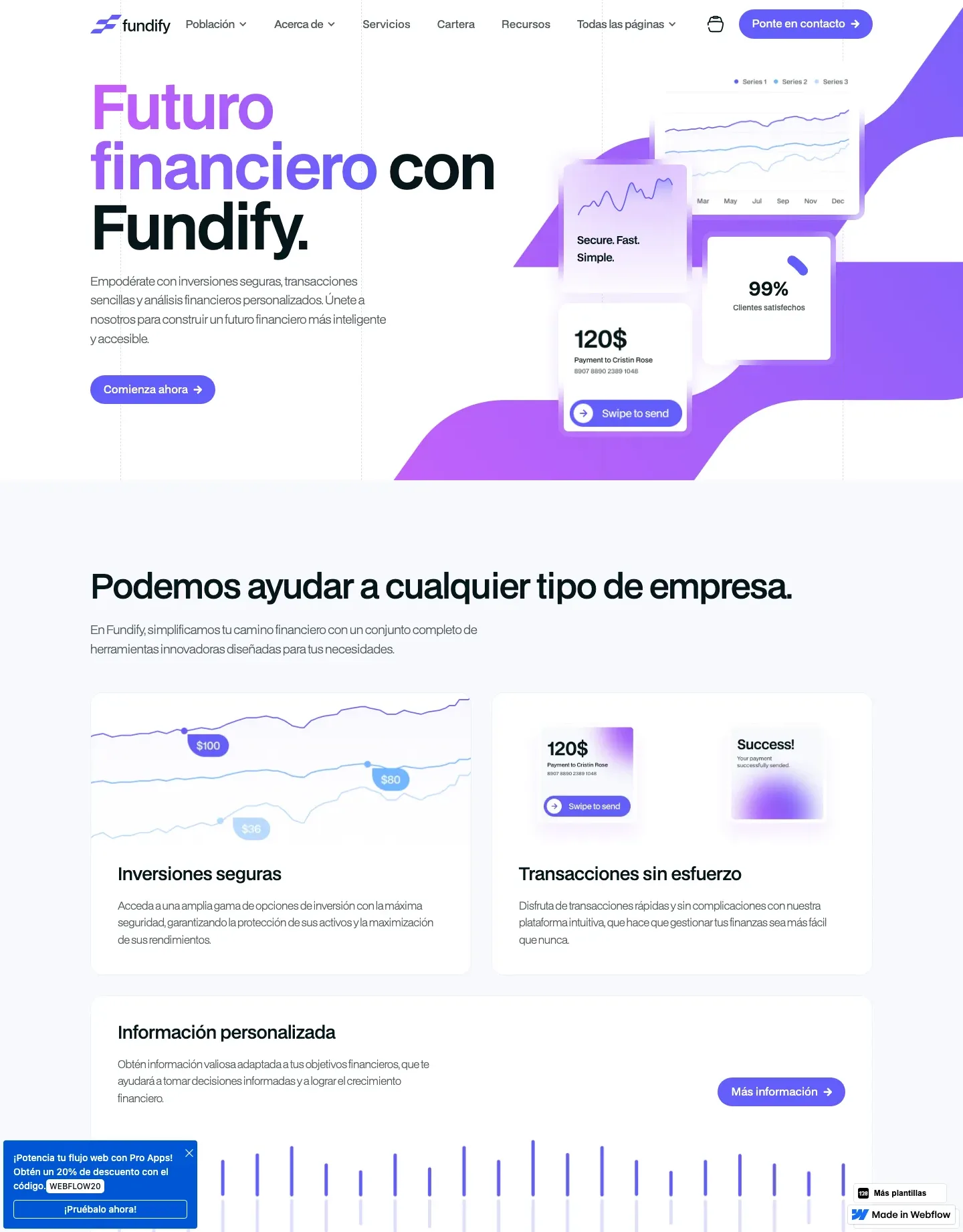 Diseño de página web para finanzas y seguros