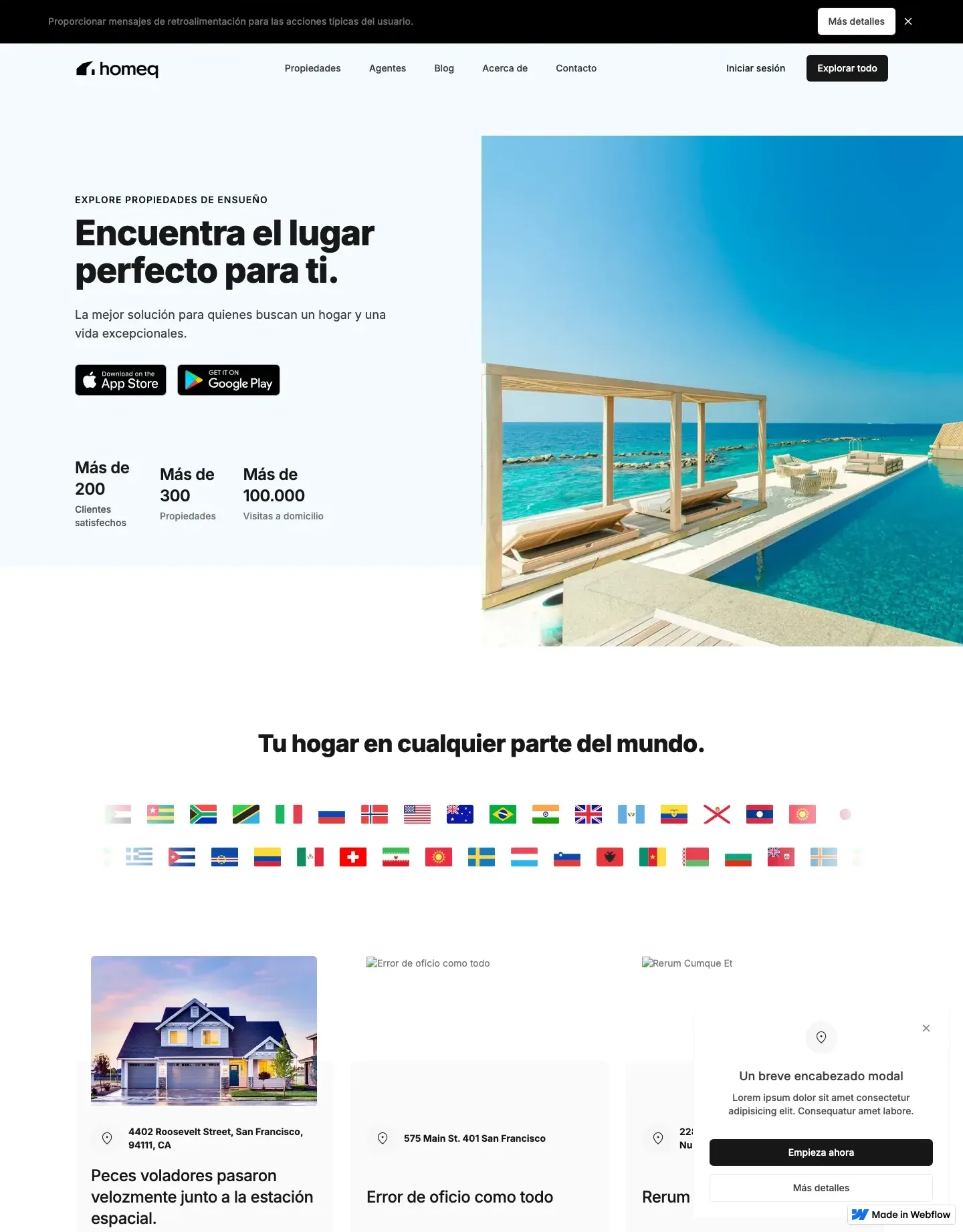 Diseño de página web para inmobiliarias