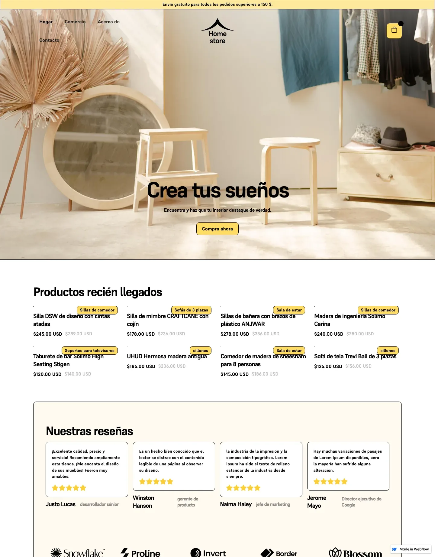 Diseño de página web para tienda online