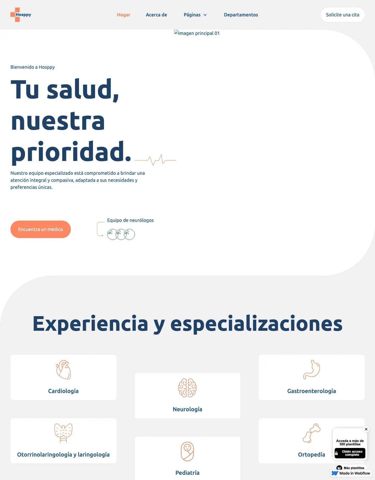 Diseño de página web para salud y bienestar