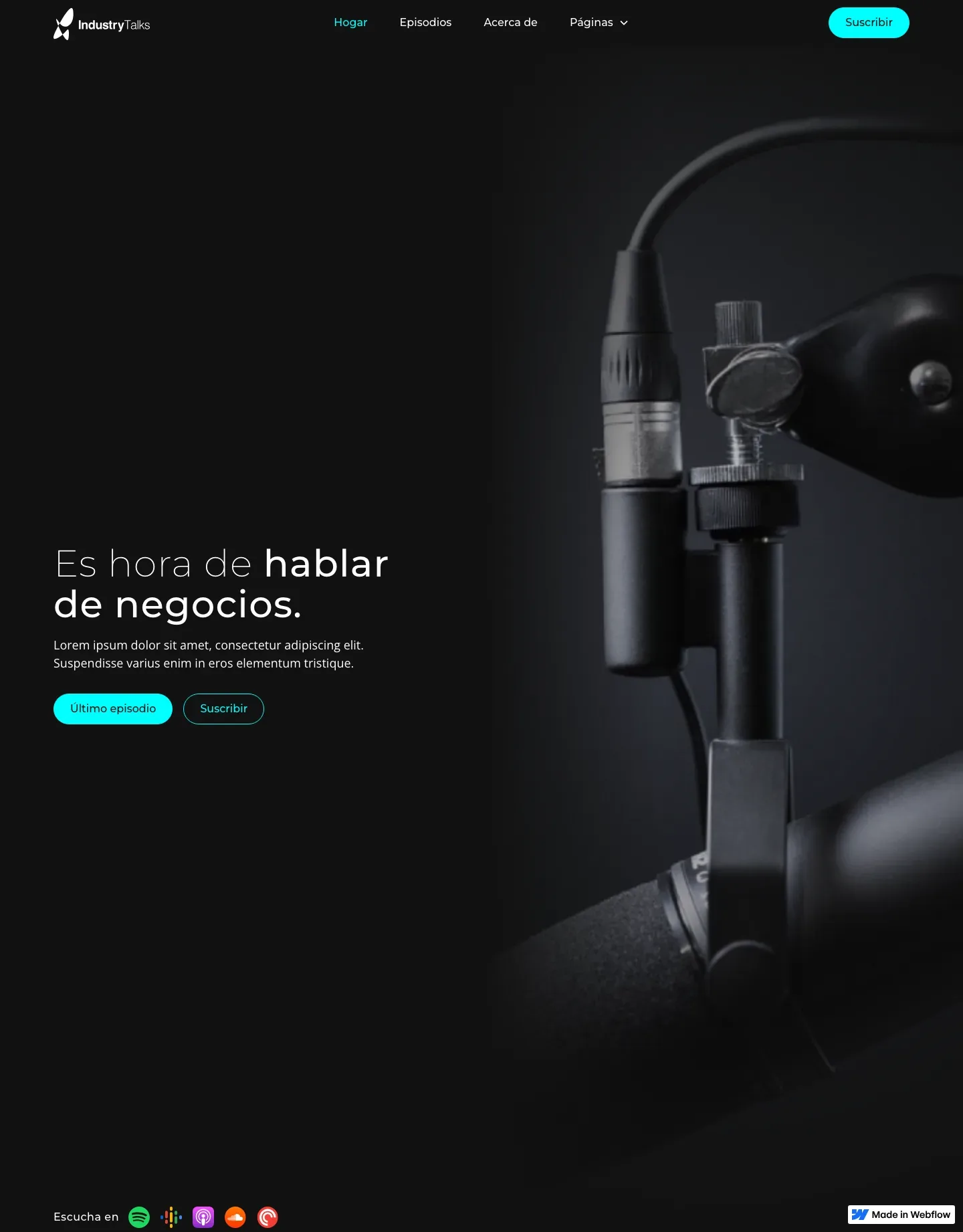 Diseño de página web para música y entretenimiento