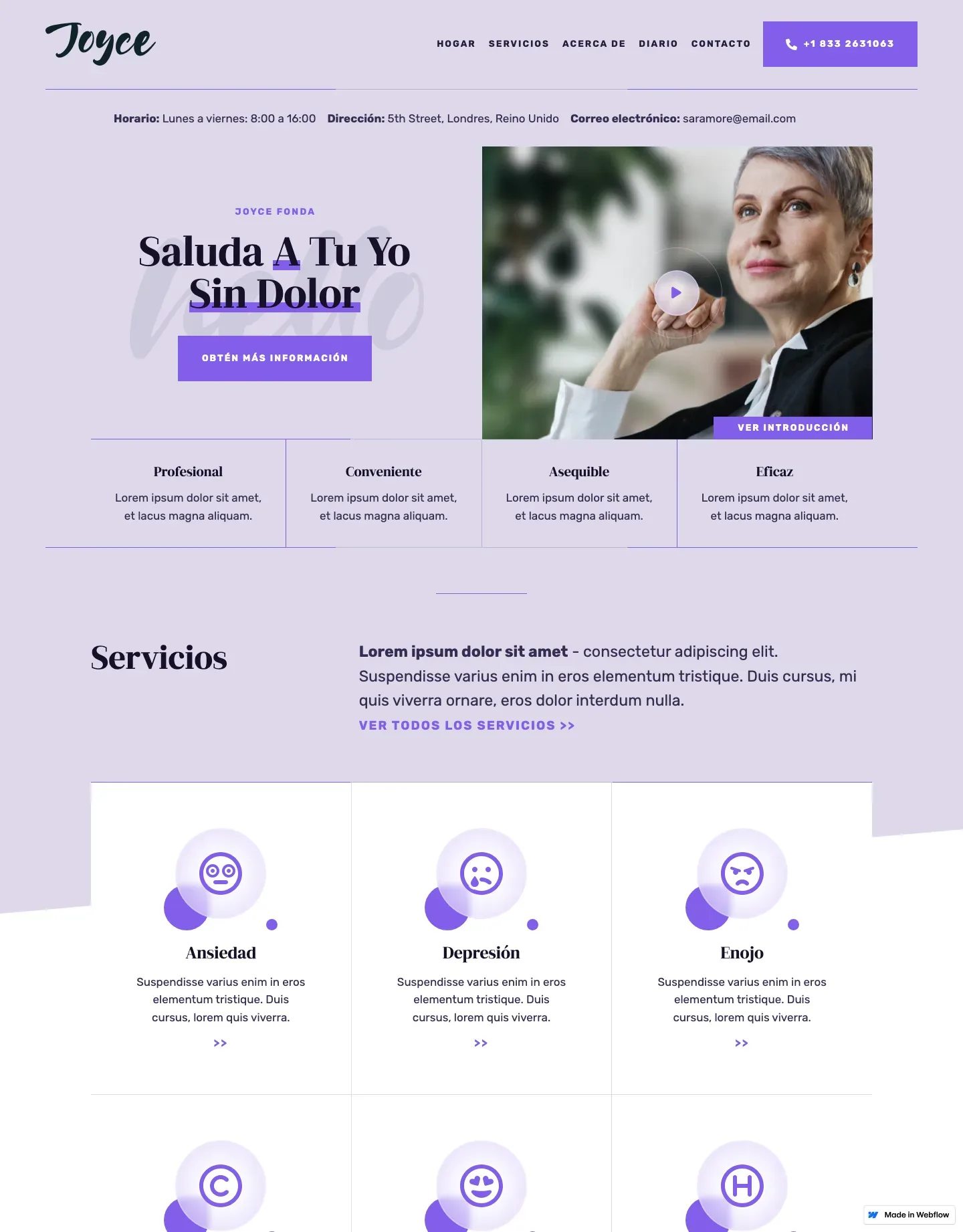 Diseño de página web para salud y bienestar