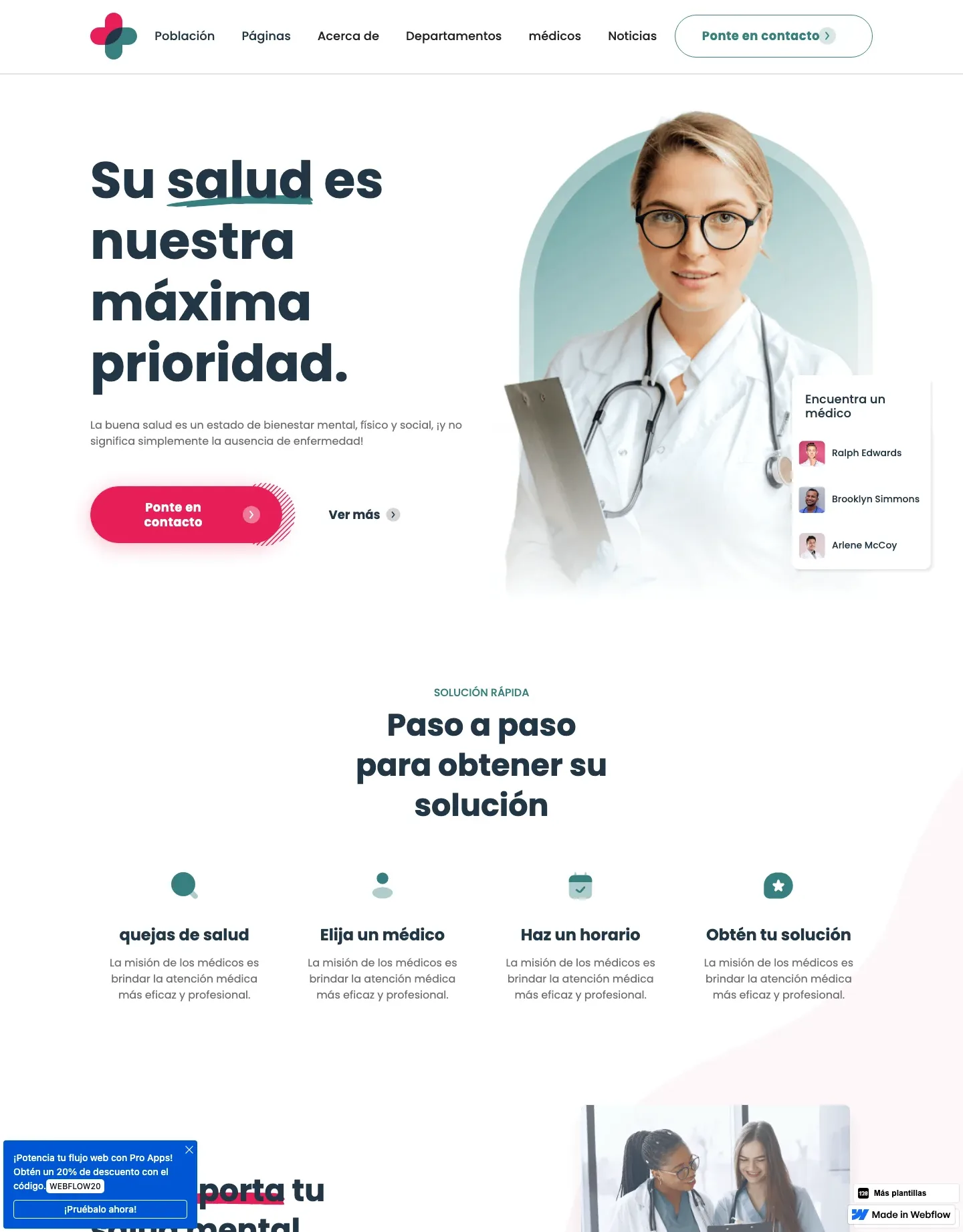 Diseño de página web para salud y bienestar