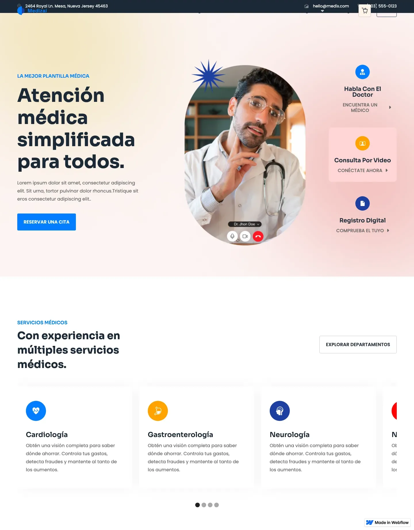 Diseño de página web para salud y bienestar