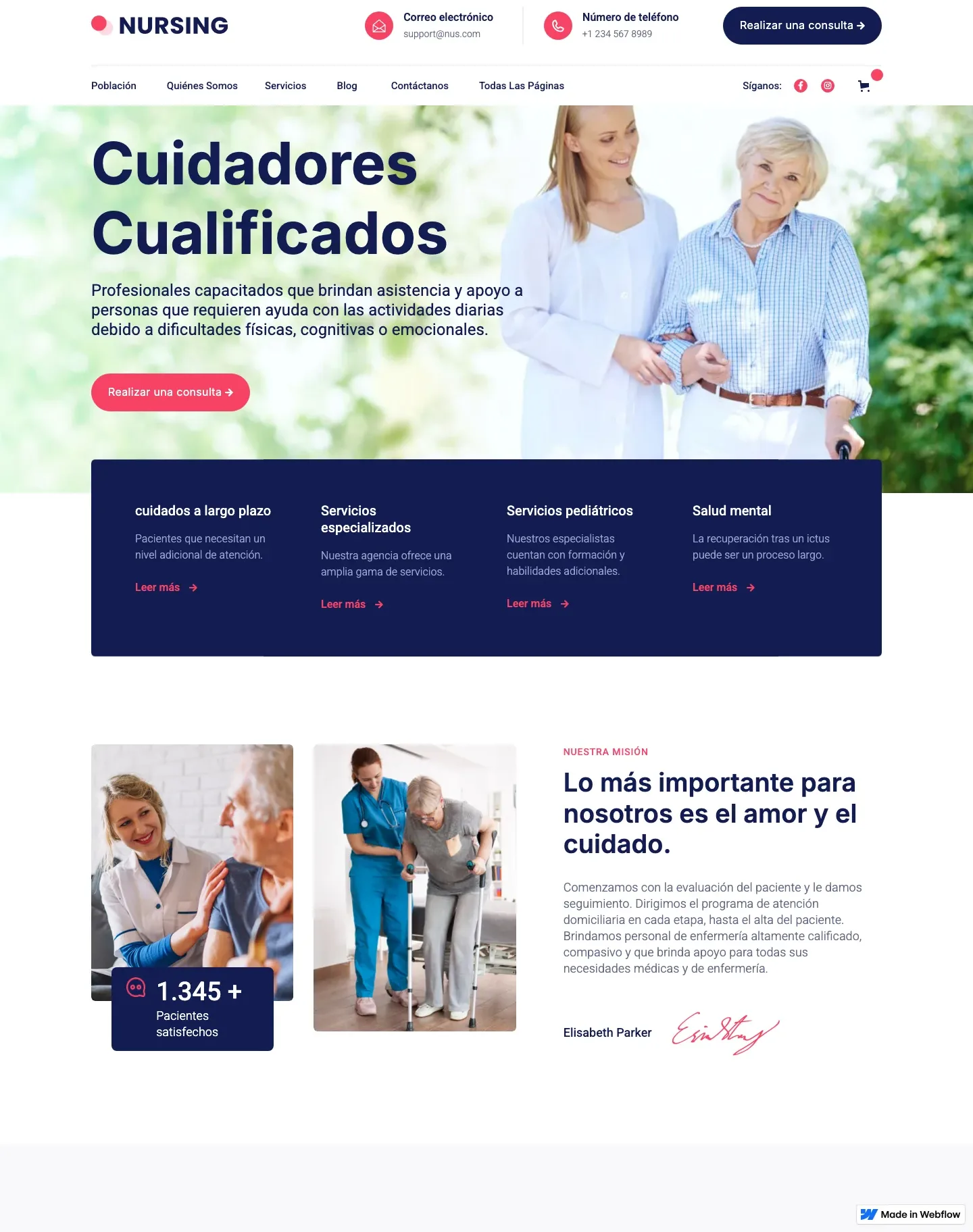 Diseño de página web para salud y bienestar