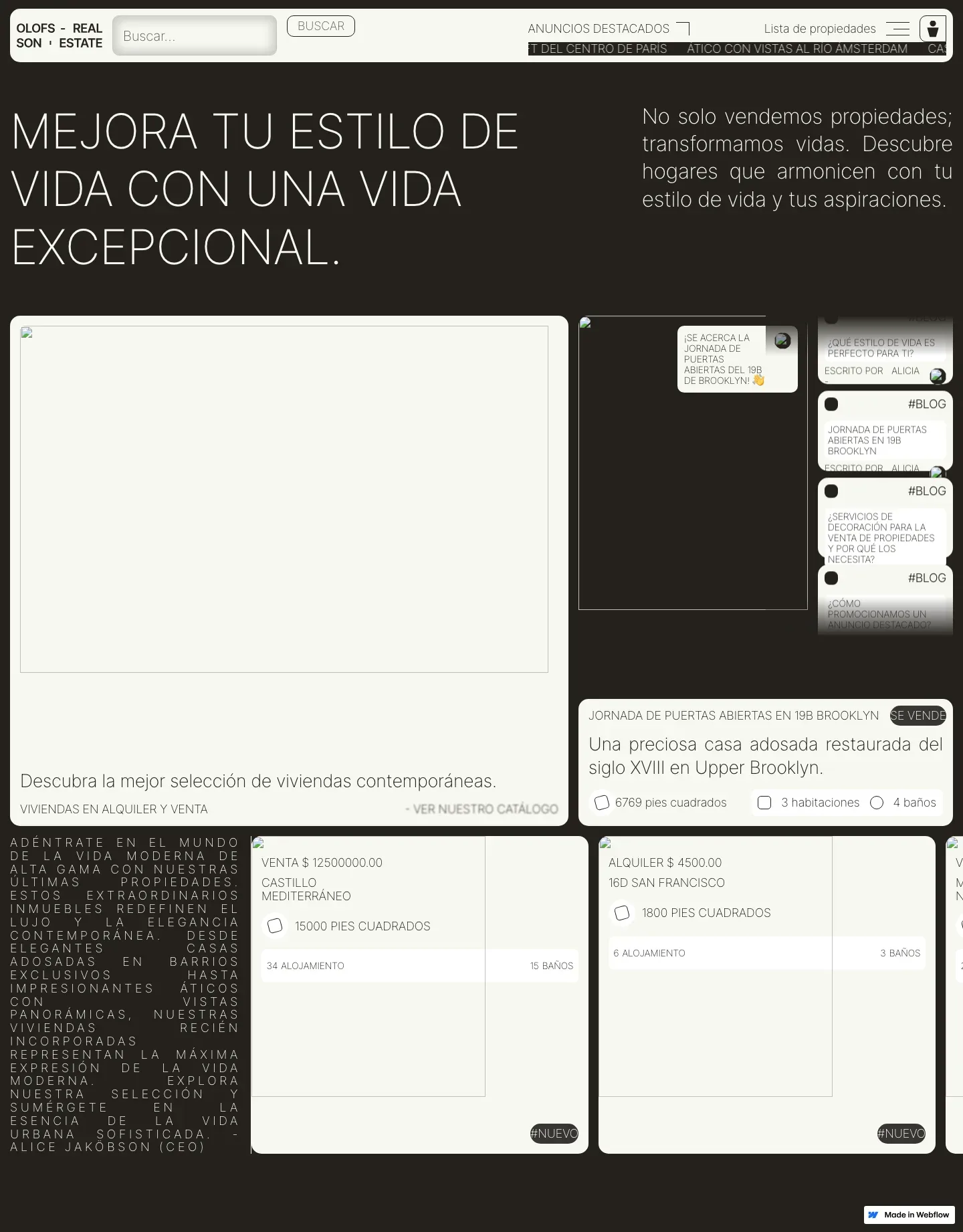 Diseño de página web para inmobiliarias
