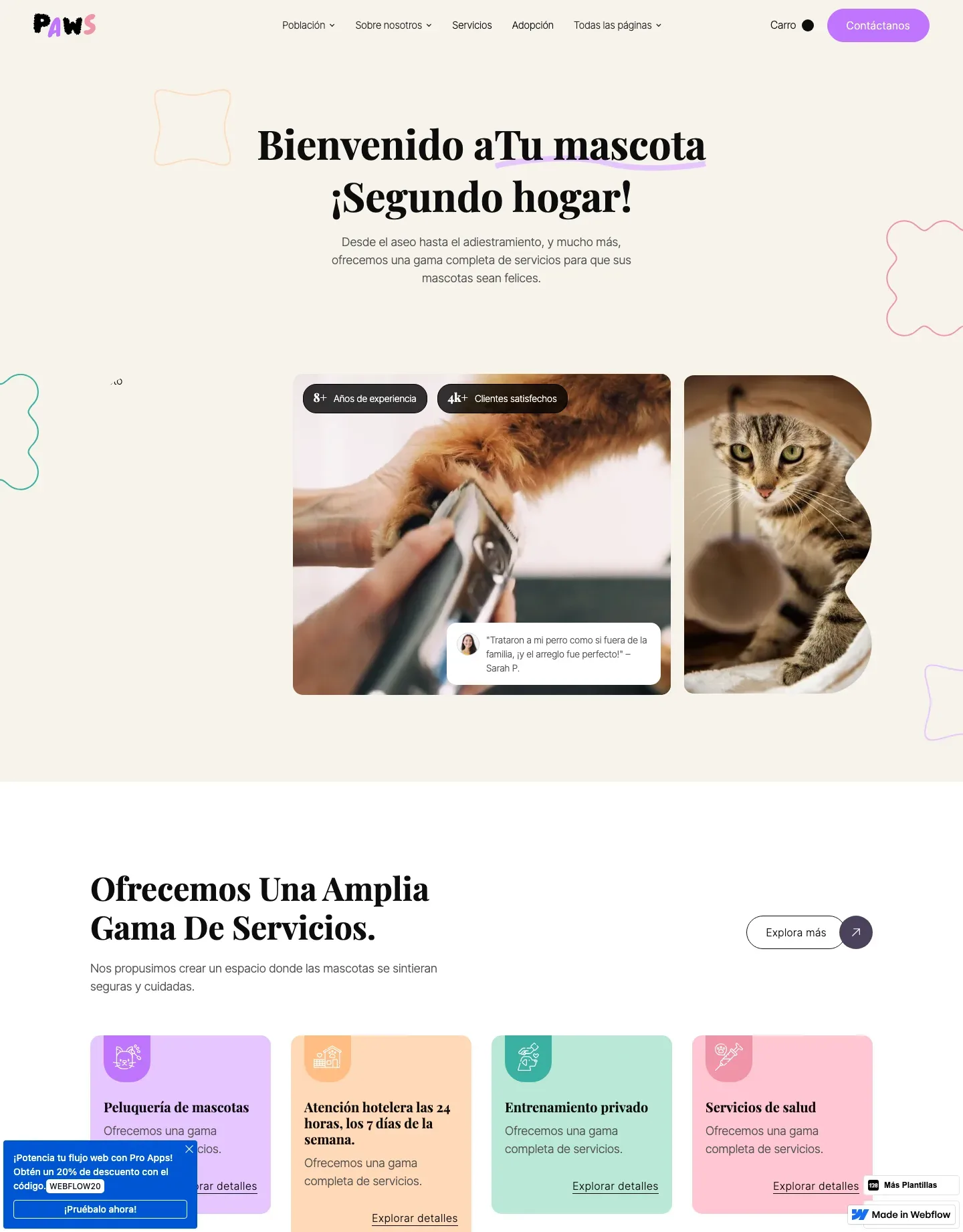 Diseño de página web para veterinarias
