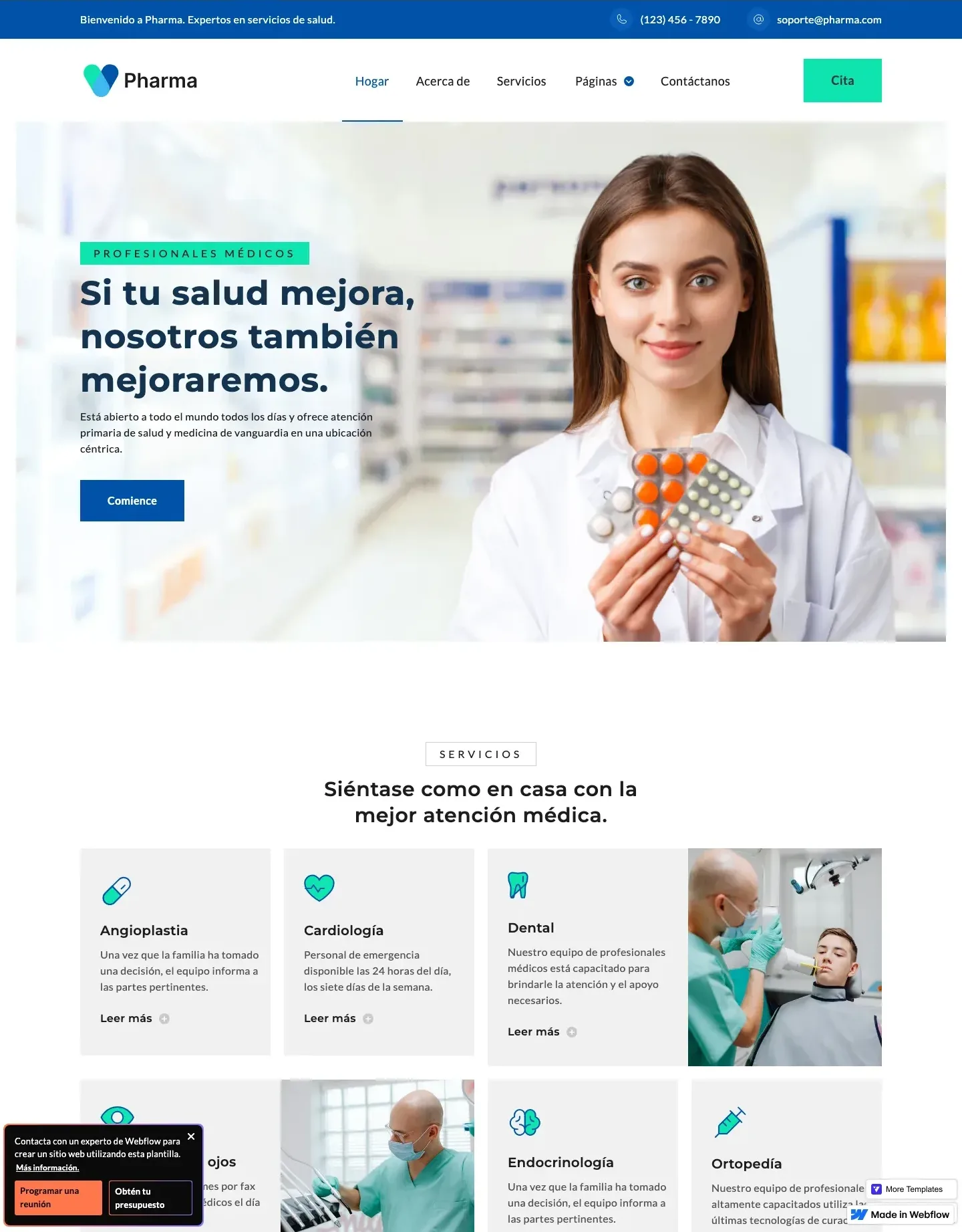 Diseño de página web para salud y bienestar