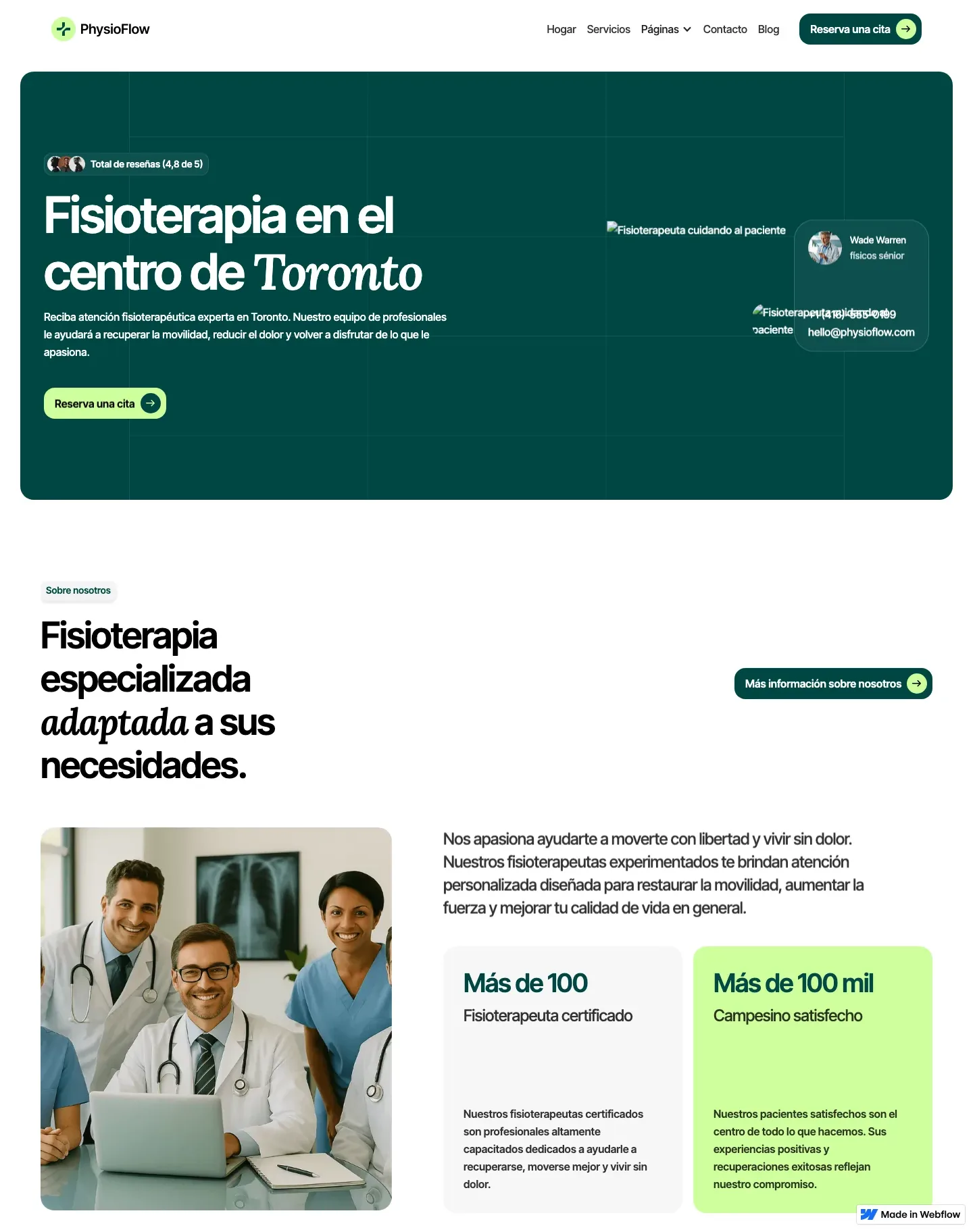 Diseño de página web para salud y bienestar