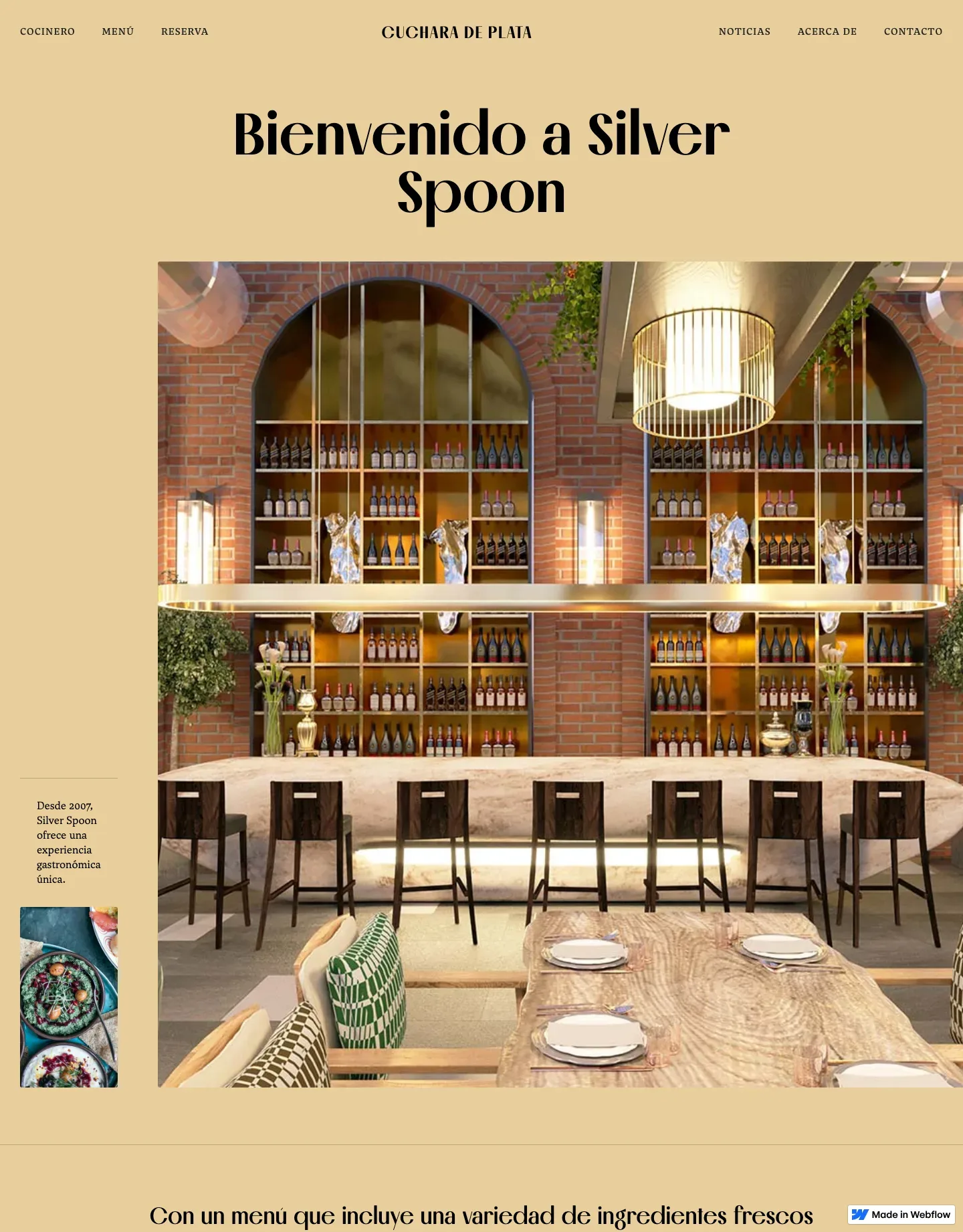 Diseño de página web para restaurantes y cafés