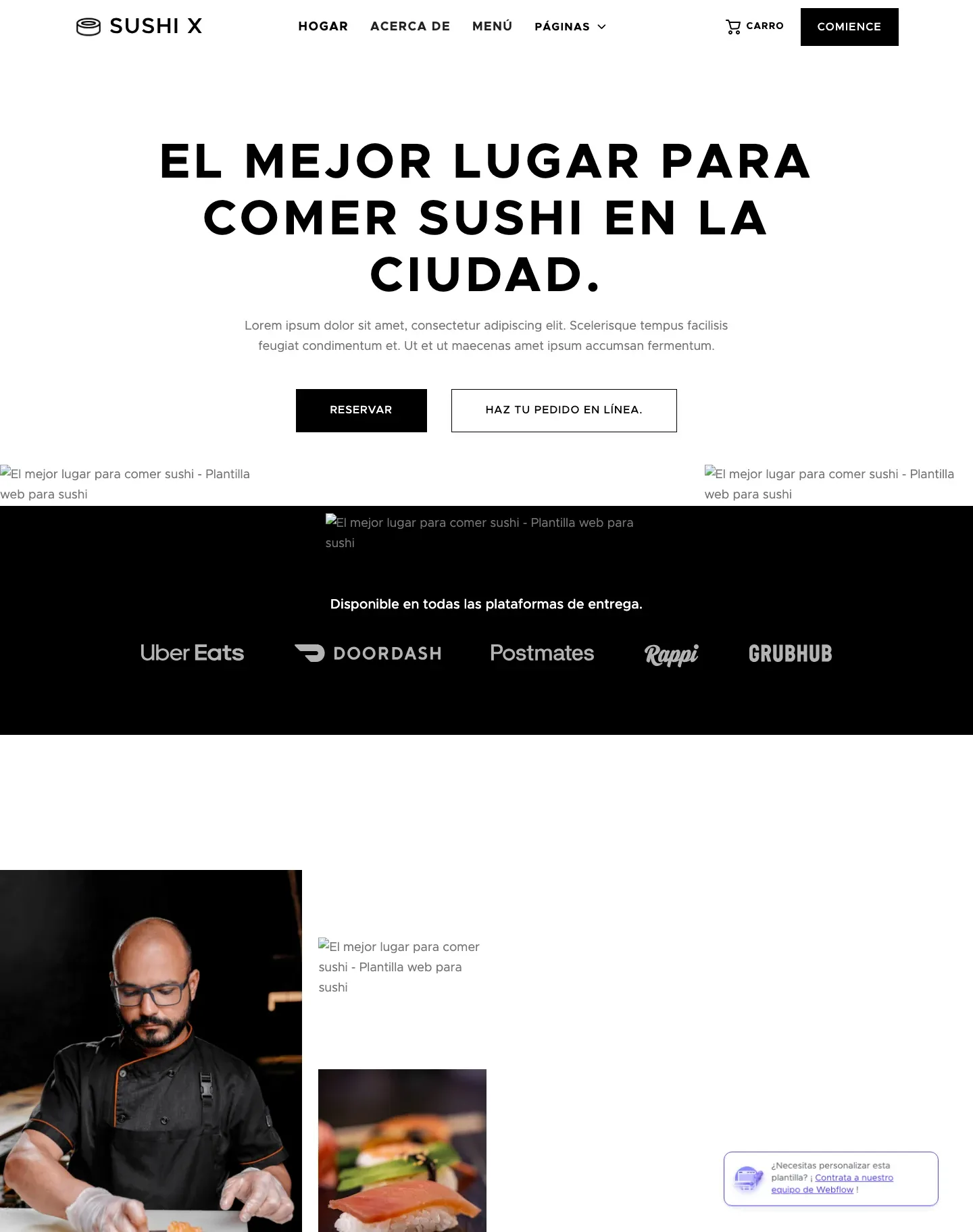Diseño de página web para restaurantes y cafés