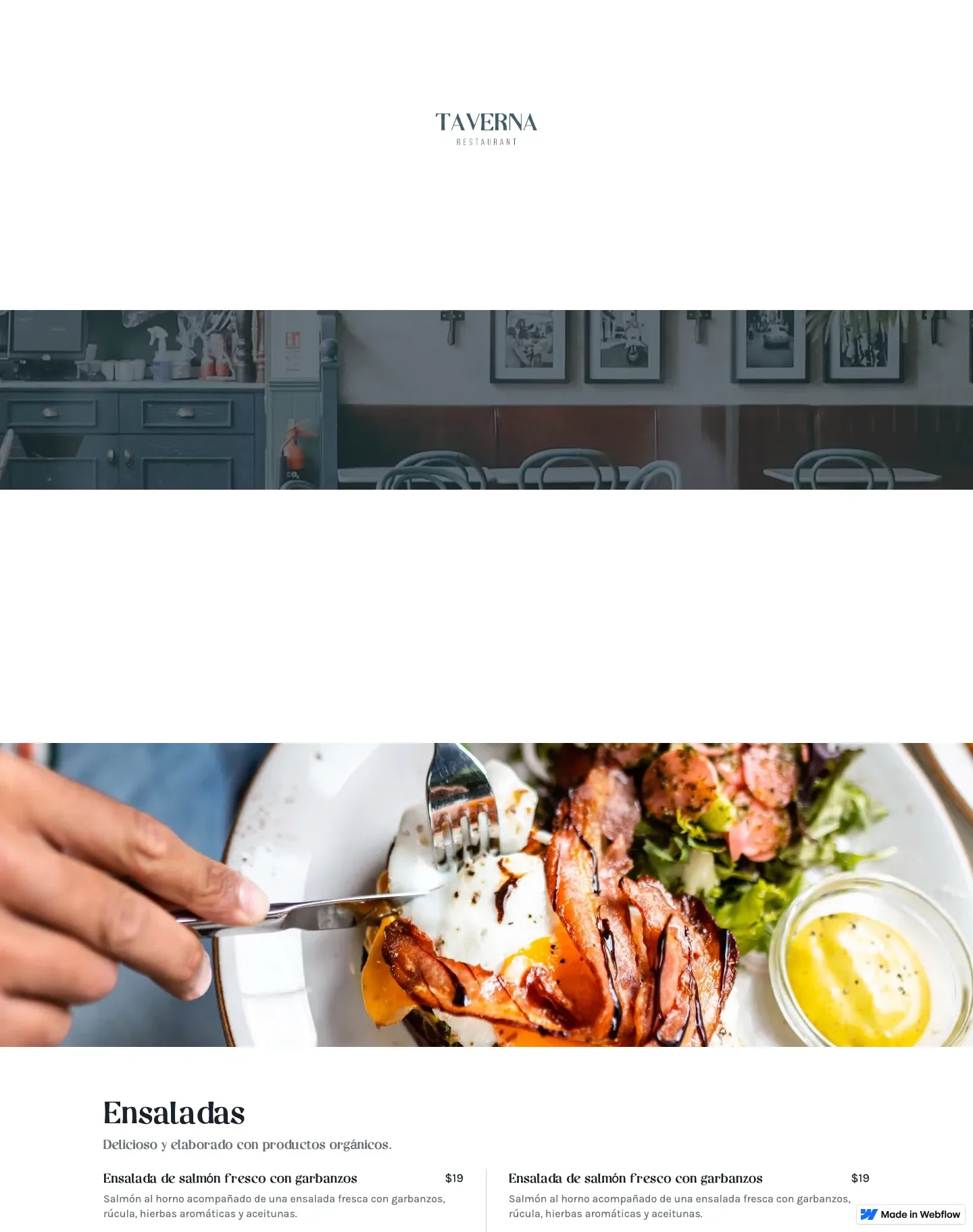 Diseño de página web para restaurantes y cafés