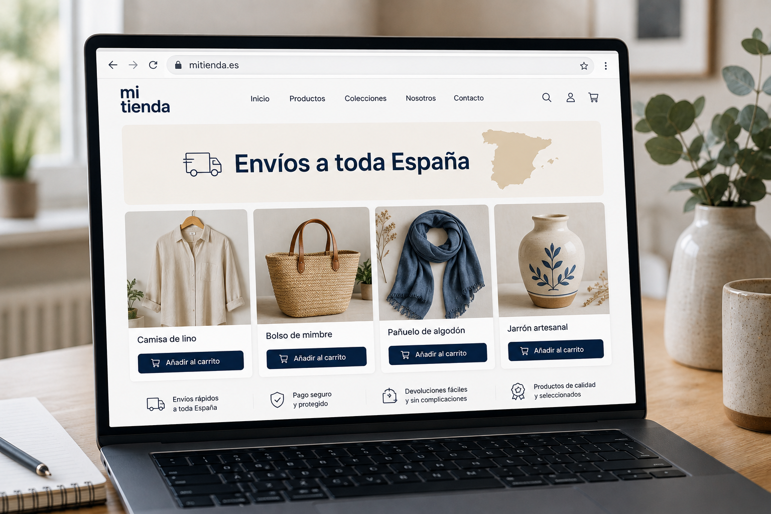 Tienda online española con carrito de compras y pago seguro