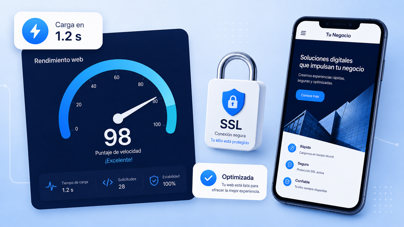 Velocidad de carga optimizada con certificado SSL