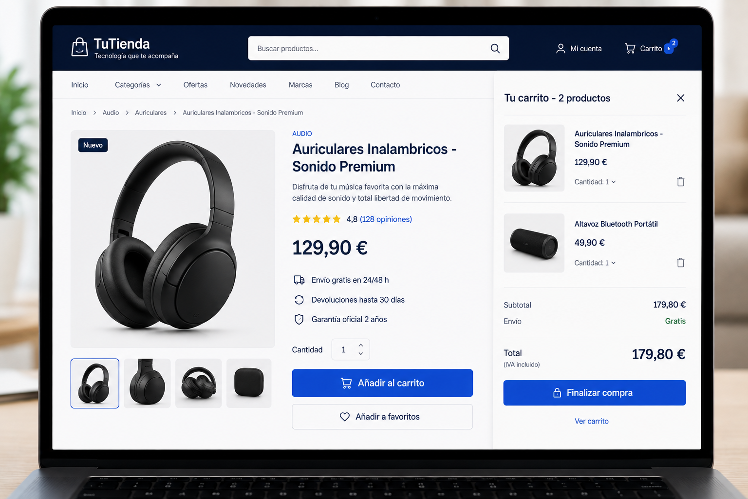 Tienda online con carrito y pago en línea