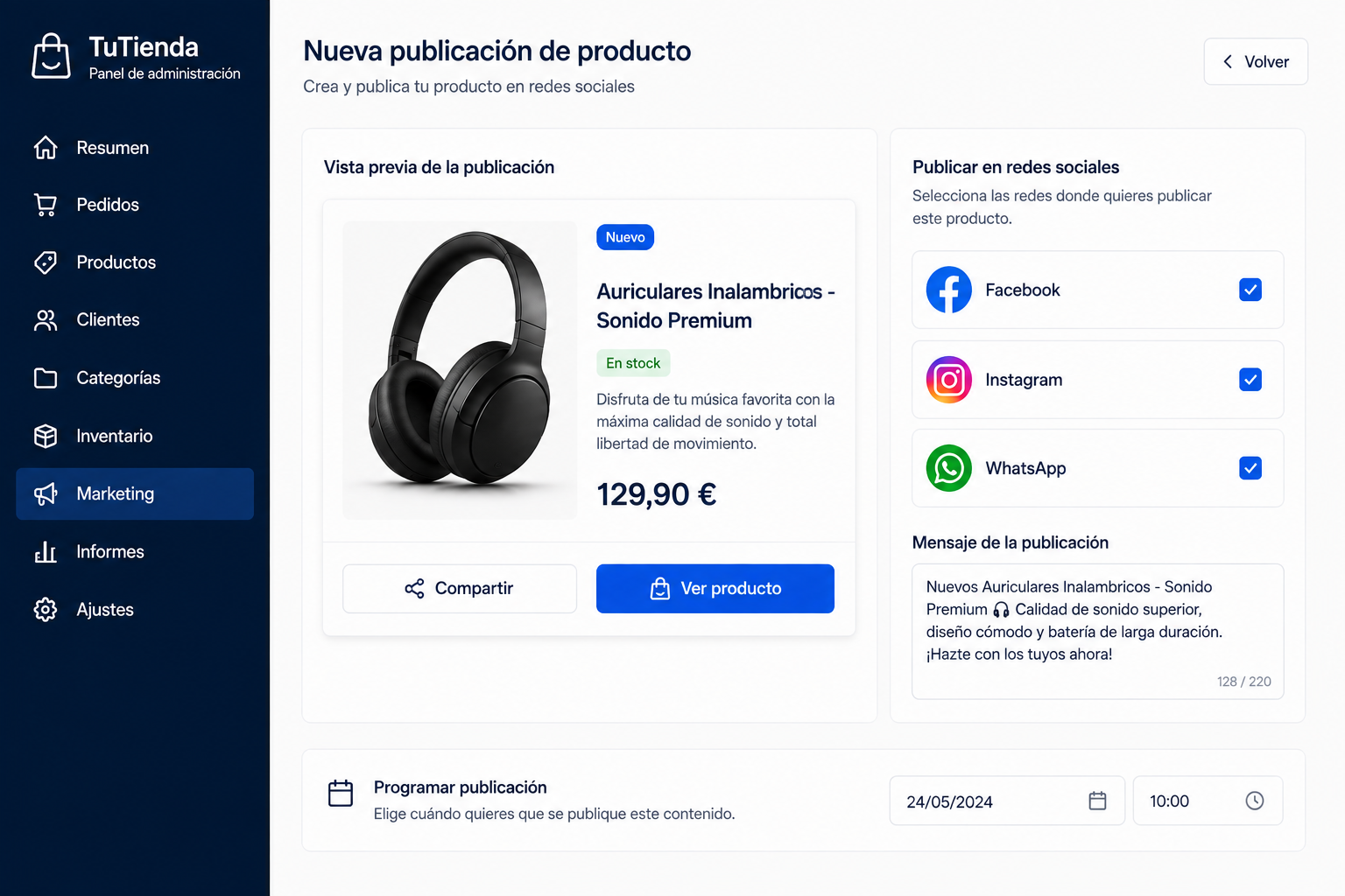 Comparte tus productos en redes sociales