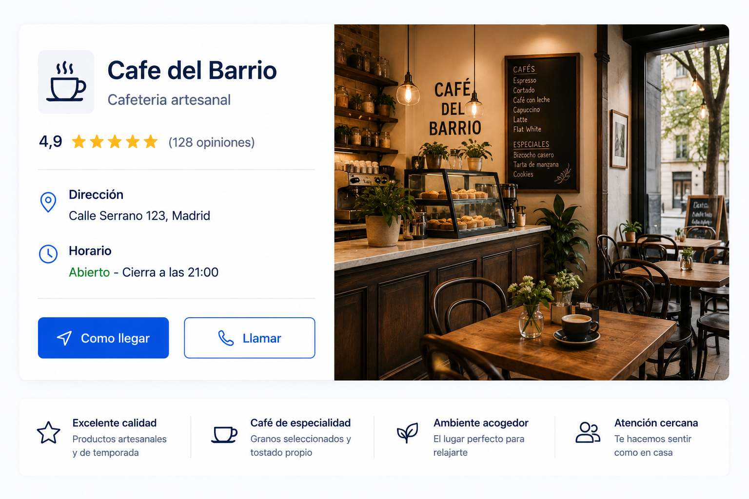Autoridad local con reseñas y presencia